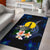 New Caledonia Polynesian Area Rug - Turtle With Plumeria Flowers Blue - Polynesian Pride