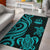 Wallis and Futuna Area Rug - Turquoise Tentacle Turtle Turquoise - Polynesian Pride