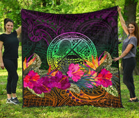 American Samoa Premium Quilt - Summer Hibiscus - Polynesian Pride