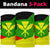 Hawaii Kakau Kanaka Flag Bandana 3 - Pack - AH - Black - Polynesian Pride