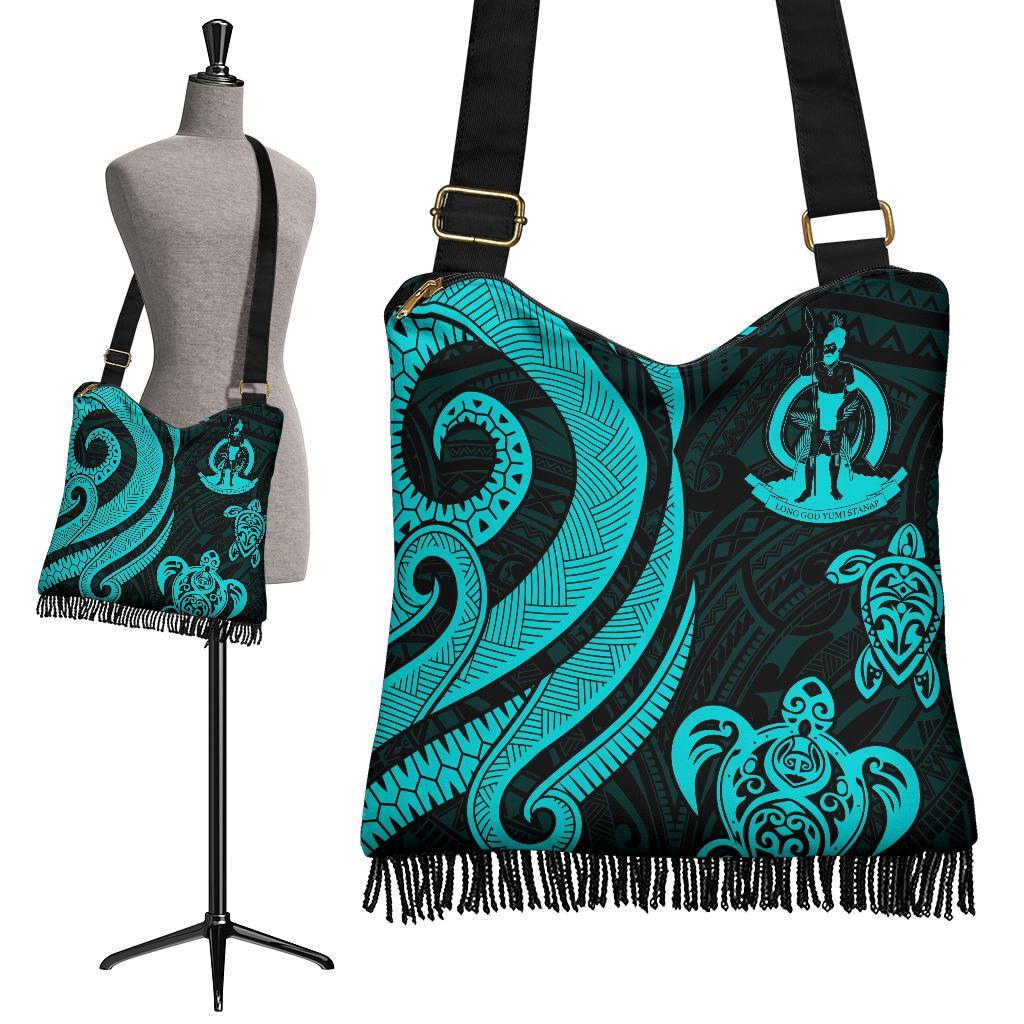 Vanuatu Boho Handbag - Turquoise Tentacle Turtle Boho Handbag One Size Turquoise - Polynesian Pride