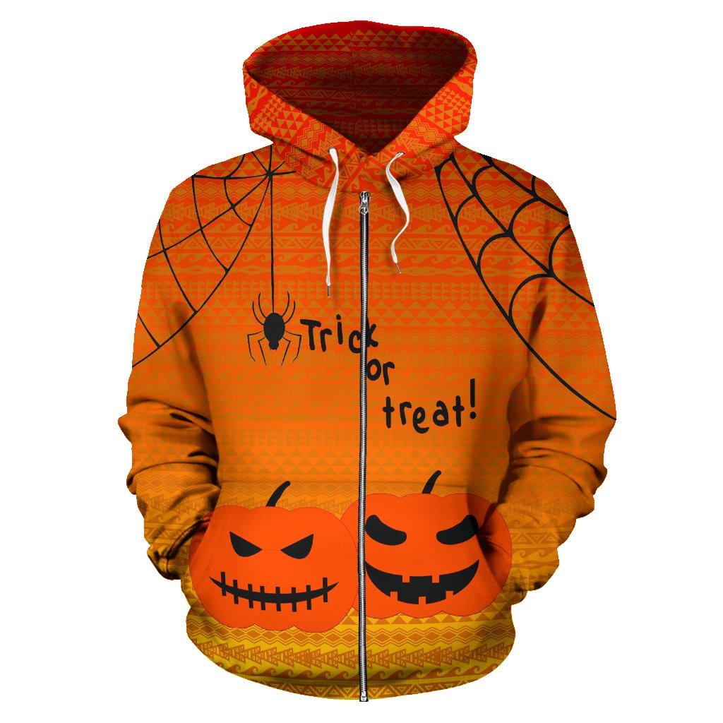 Halloween All Over Zip up Hoodie Trick Or Treat - Polynesian Pride