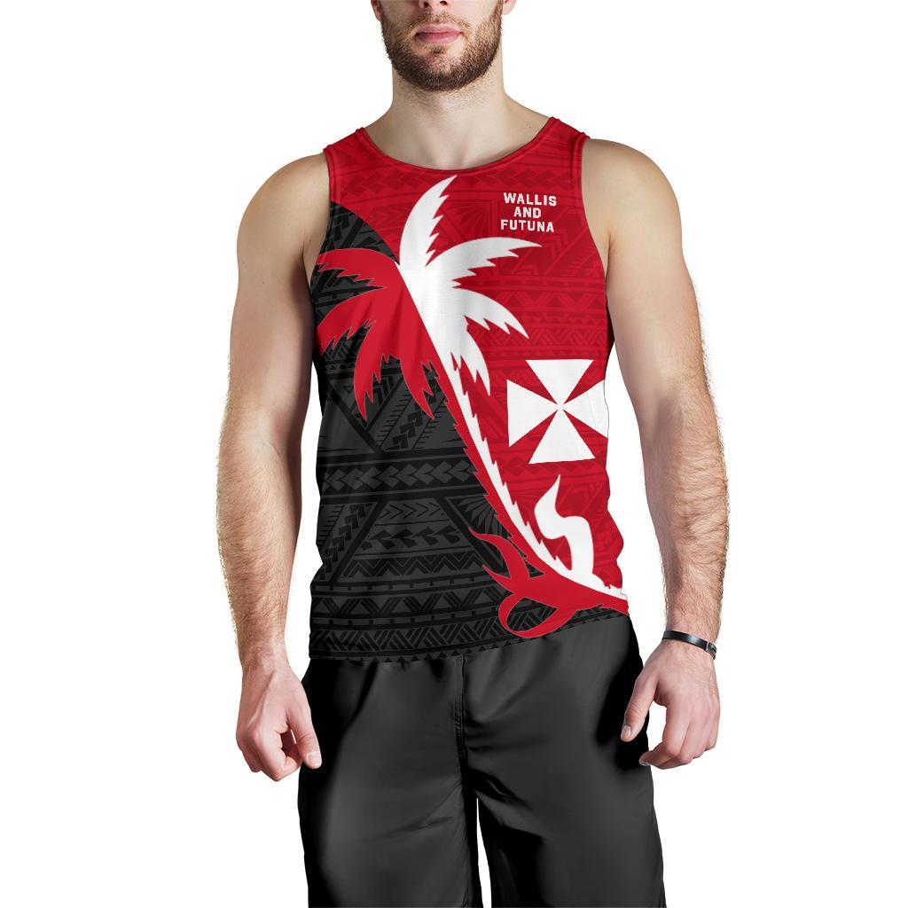 Wallis and Futuna Coconut Tree Men's Tank Top Black - Polynesian Pride