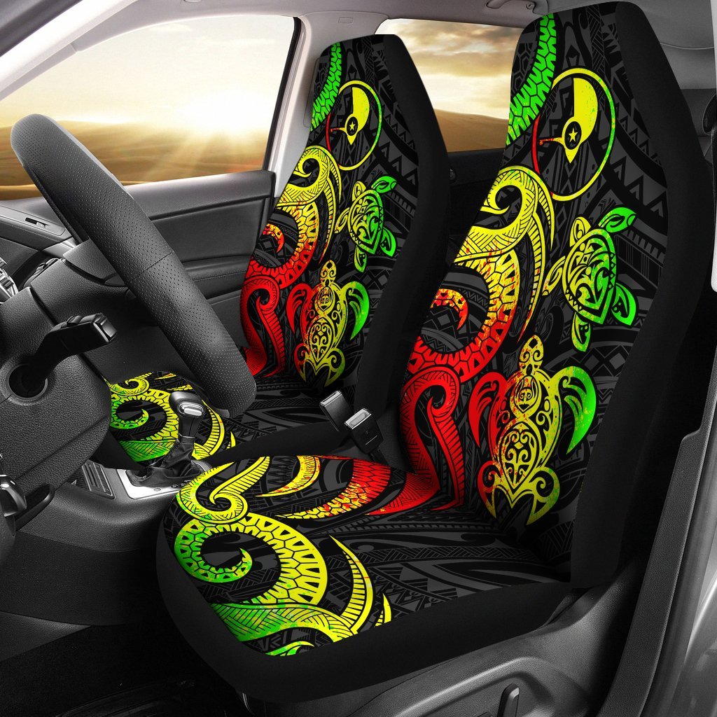 Yap Micronesian Car Seat Covers - Reggae Tentacle Turtle Universal Fit Reggae - Polynesian Pride