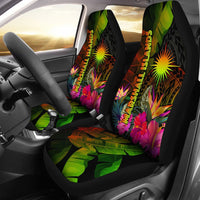 Marshall Islands Polynesian Car Seat Covers - Hibiscus and Banana Leaves Universal Fit Reggae - Polynesian Pride