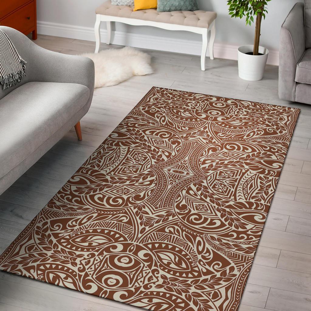 Hawaii Area Rug Polynesian Culture AH Rug Beige - Polynesian Pride