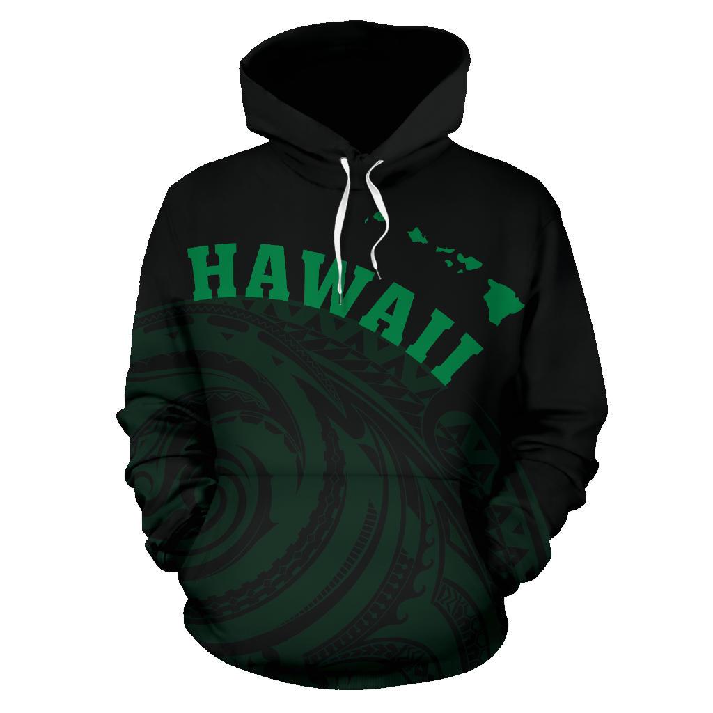 Hawaii Polynesia Hoodie Green Tatau Style - Polynesian Pride