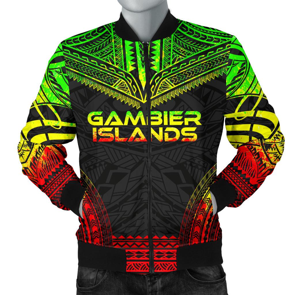 Gambier Islands Polynesian Chief Men's Bomber Jacket - Reggae Version Reggae - Polynesian Pride