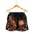 CNMI Polynesian Women's Shorts - Turtle With Blooming Hibiscus Gold - Polynesian Pride