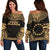 Cook Islands Polynesian Chief Women's Off Shoulder Sweater - Gold Version Gold - Polynesian Pride