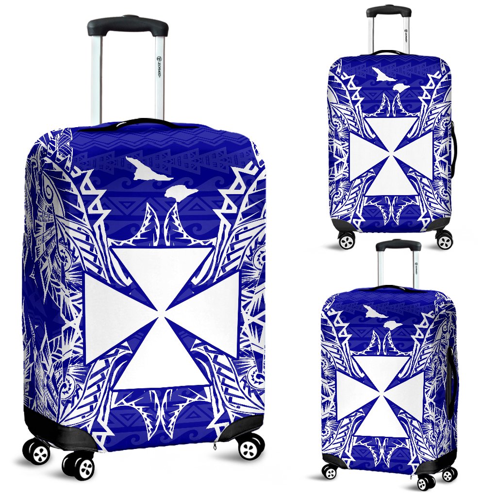 Wallis And Futuna Polynesian Luggage Covers Map Blue Blue - Polynesian Pride