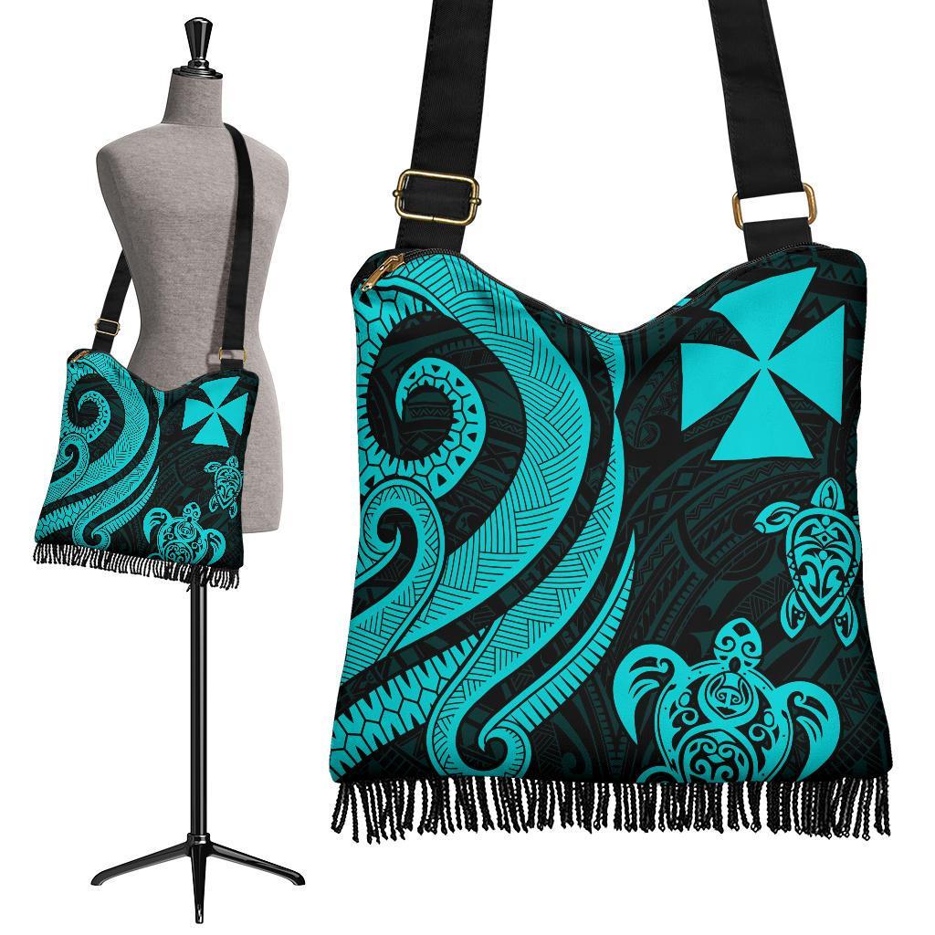 Wallis and Futuna Boho Handbag - Turquoise Tentacle Turtle Boho Handbag One Size Turquoise - Polynesian Pride