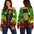 Tuvalu Women's Off Shoulder Sweater - Polynesian Tattoo Reggae Art - Polynesian Pride