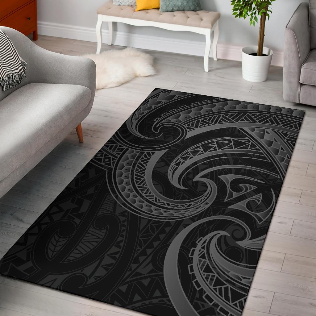 New Zealand Maori Mangopare Area Rug Polynesian - Black Black - Polynesian Pride