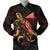 Tokelau Polynesian Men's Bomber Jacket - Turtle With Blooming Hibiscus Gold Gold - Polynesian Pride