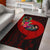 Pohnpei Area Rug - Polynesian Hook And Hibiscus (Red) - Polynesian Pride