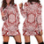 Polynesian Women's Hoodie Dress - Polynesian Red White Red And White - Polynesian Pride