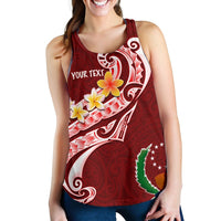Pohnpei Personalised Women's Racerback Tank - Pohnpei Seal Polynesian Patterns Plumeria - Polynesian Pride