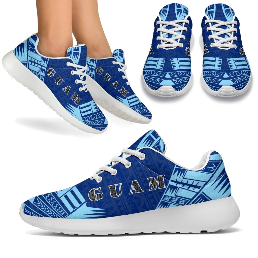 Guam Sport Sneakers - Polynesian Tattoo Flag White - Polynesian Pride