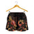 Tonga Polynesian Women's Shorts - Turtle With Blooming Hibiscus Gold - Polynesian Pride