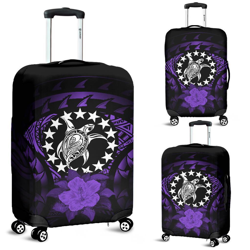 Cook Islands Luggage Covers - Purple Hibiscus Purple - Polynesian Pride