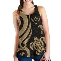 Kosrae Micronesian Women Racerback Tank - Gold Tentacle Turtle - Polynesian Pride