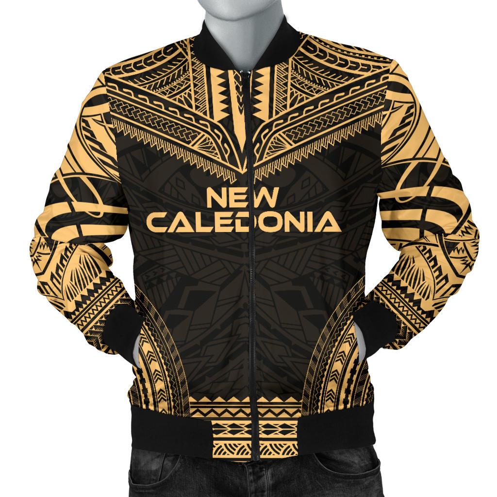 New Caledonia Polynesian Chief Men's Bomber Jacket - Gold Version Gold - Polynesian Pride