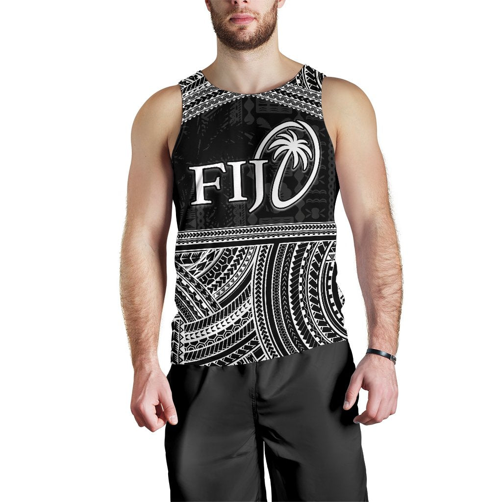 Fiji Rugby Polynesian Patterns Men's Tank Top White White - Polynesian Pride