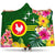 American Samoa Hooded Blanket - Manu'atele Hibiscus Flag Hooded Blanket Green - Polynesian Pride