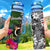 Vanuatu Hydro Tracking Bottle - Turtle Plumeria Banana Leaf Hydro Tracking Bottle 32oz Large Black - Polynesian Pride