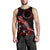 Cook Islands Men Tank Top - Turtle With Blooming Hibiscus Red - Polynesian Pride