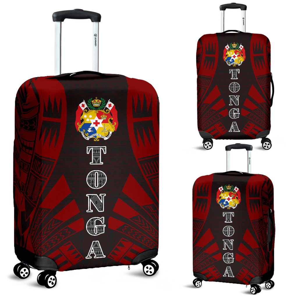 Tonga Luggage Cover - Polynesian Tattoo Red Red - Polynesian Pride
