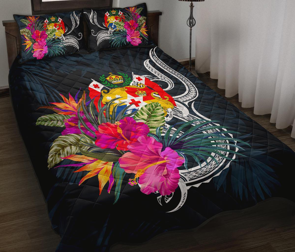 Tonga Polynesian Quilt Bed Set - Tropical Flower - Polynesian Pride
