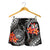 American Samoa Polynesian Women Shorts - Black Plumeria - Polynesian Pride