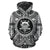 Tuvalu ll Over Hoodie Tuvalu Coat of rms Polynesian White Black Unisex Black - Polynesian Pride