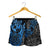 Tonga Polynesian Shorts (Women) - Blue Turtle Flowing - Polynesian Pride