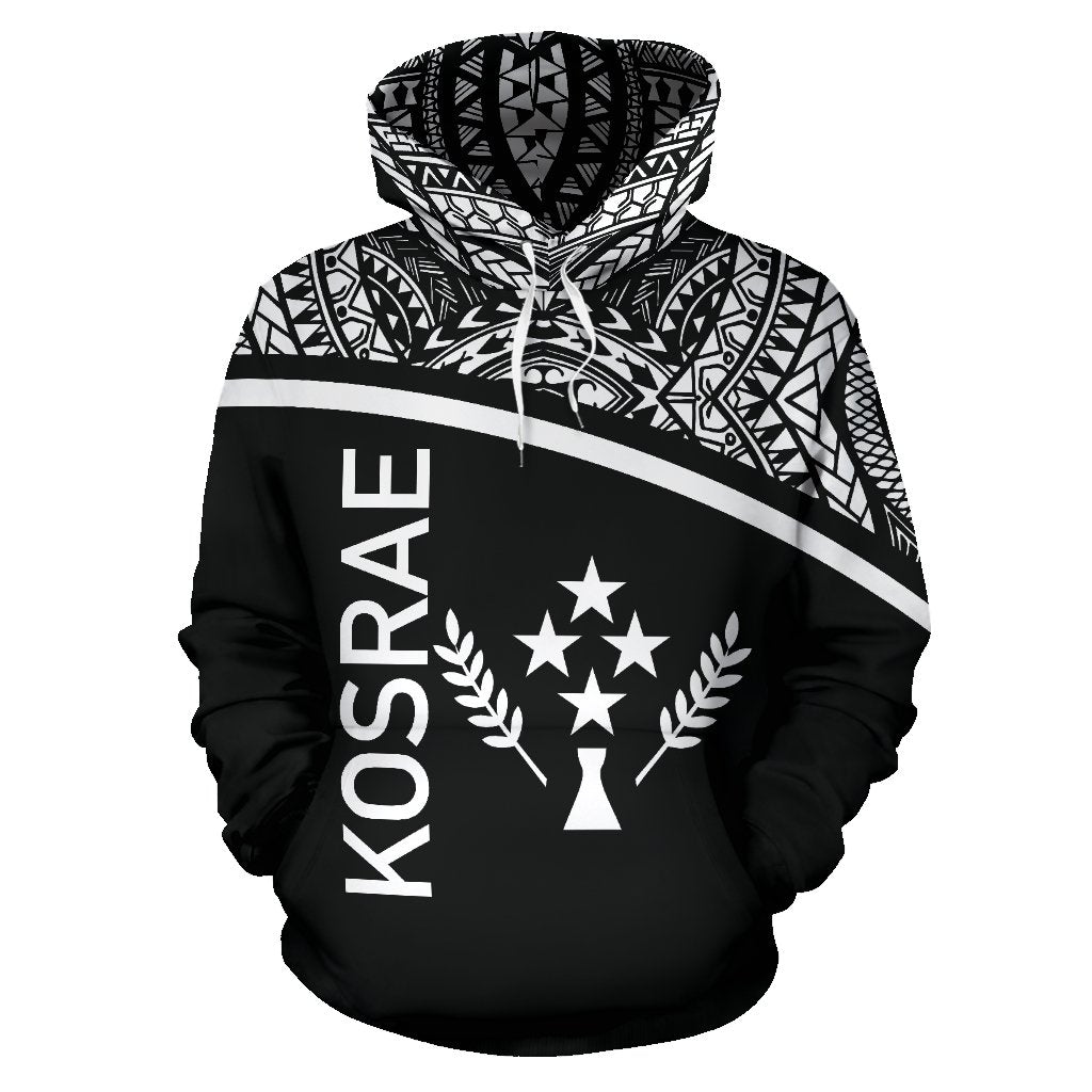 Kosrae All Over Hoodie Micronesia Black Curve Style - Polynesian Pride