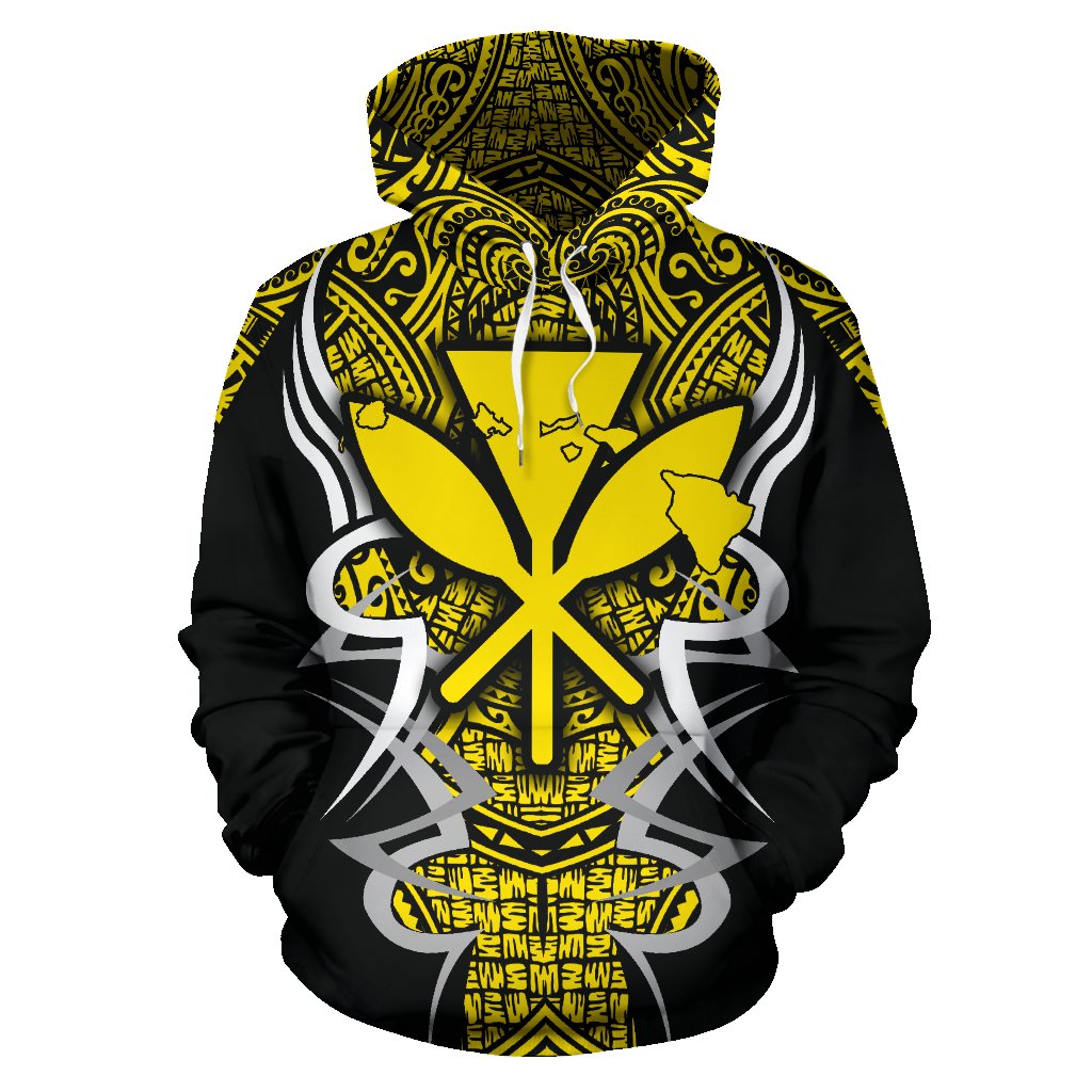 Kanaka Map Hoodie Yellow Armor Style - Polynesian Pride