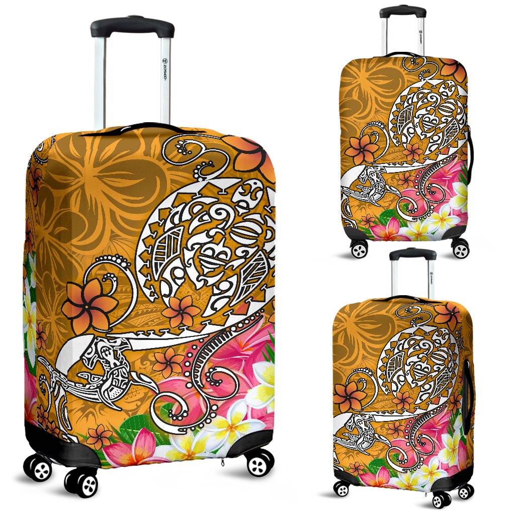 Polynesian Luggage Covers - Turtle Plumeria Gold Color - Polynesian Pride