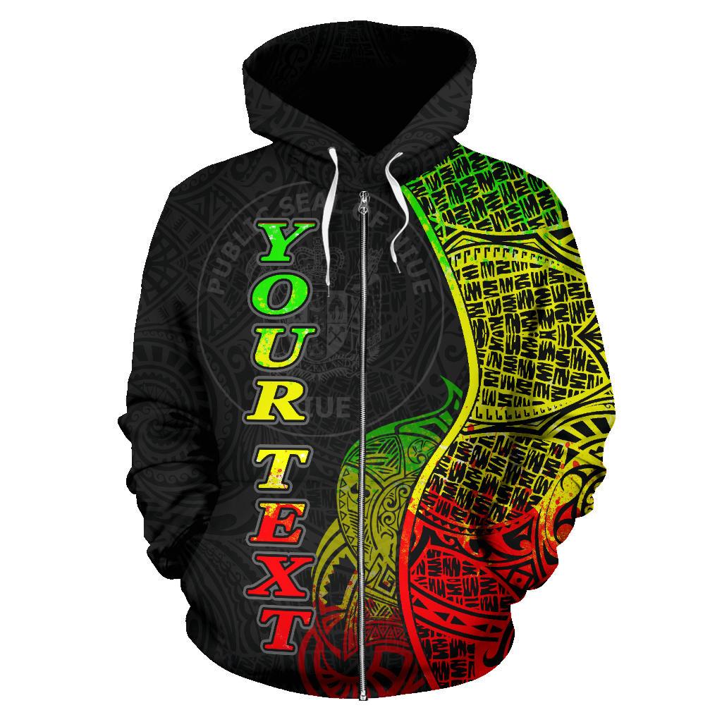 Niue Polynesian Custom Zip up Hoodie Coconut Reggae - Polynesian Pride