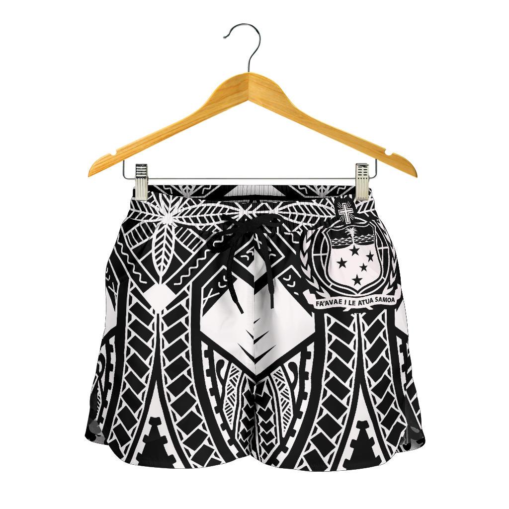 Samoa Polynesian Women's Shorts - Samoa White Seal with Polynesian Tattoo - Polynesian Pride
