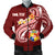 Tonga Personalised Men's Bomber Jacket - Tonga Coat Of Arms With Polynesian Patterns Red - Polynesian Pride