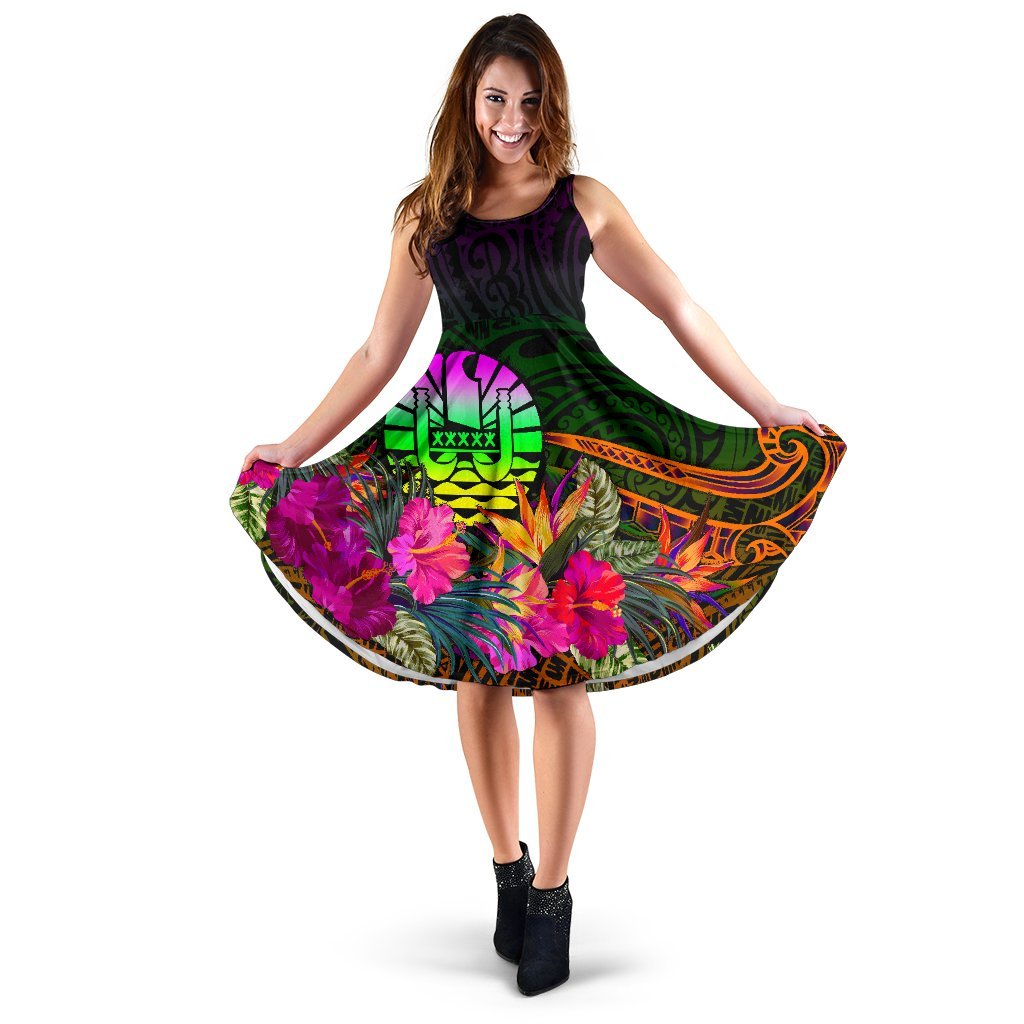 Tahiti Women's Dress - Summer Hibiscus Women Reggae - Polynesian Pride