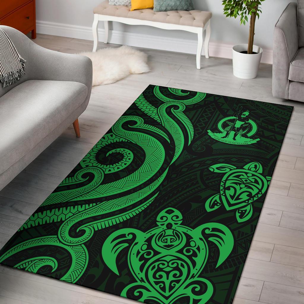 Vanuatu Area Rug - Green Tentacle Turtle Green - Polynesian Pride