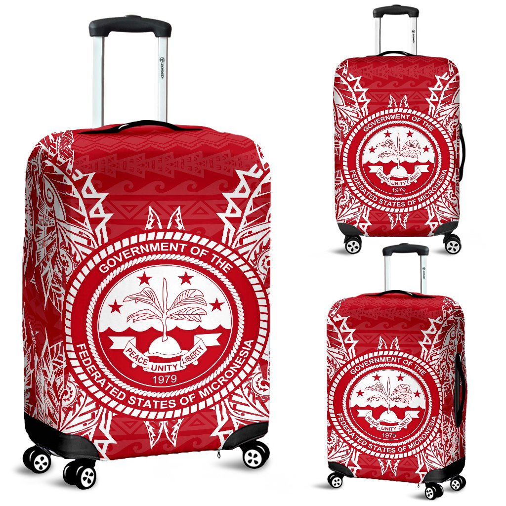 Federated States Of Micronesian Luggage Covers Map Red White Red - Polynesian Pride