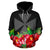 Wallis and Futuna Polynesian Zip Hoodie Black Hibiscus - Polynesian Pride