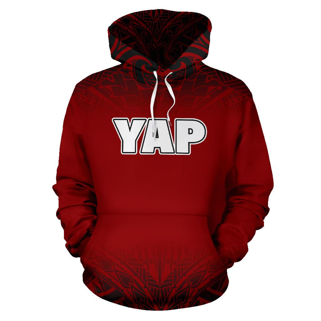 Yap All Over Hoodie Red Fog Style - Polynesian Pride