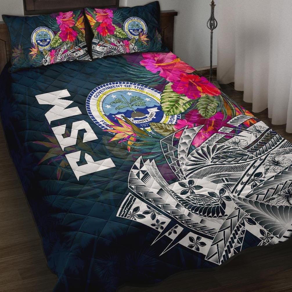 Federated States Of Micronesia Quilt Bed set - Summer Vibes Blue - Polynesian Pride