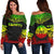 Tahiti Polynesian Chief Women's Off Shoulder Sweater - Reggae Version Art - Polynesian Pride