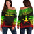 Austral Islands Polynesian Chief Custom Personalised Women's Off Shoulder Sweater - Reggae Version Art - Polynesian Pride